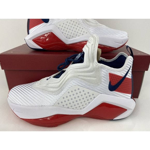 Nike LeBron Soldier 14 USA Red White Men's Basketball Sneakers Shoes - Picture 4 of 12